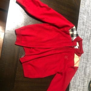 Burberry zip up sweater
